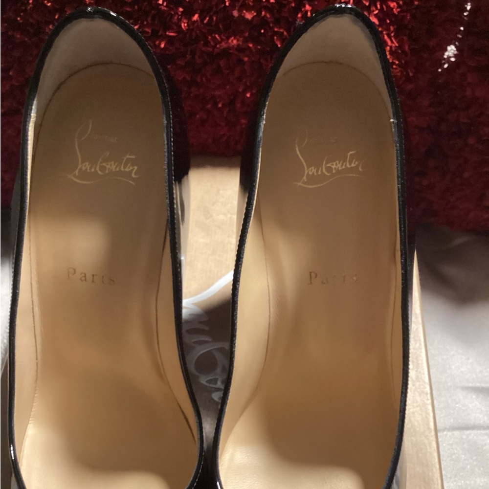 Christian Louboutin Black Patent Leather Pointed Toe Pump - Picture 7 of 7